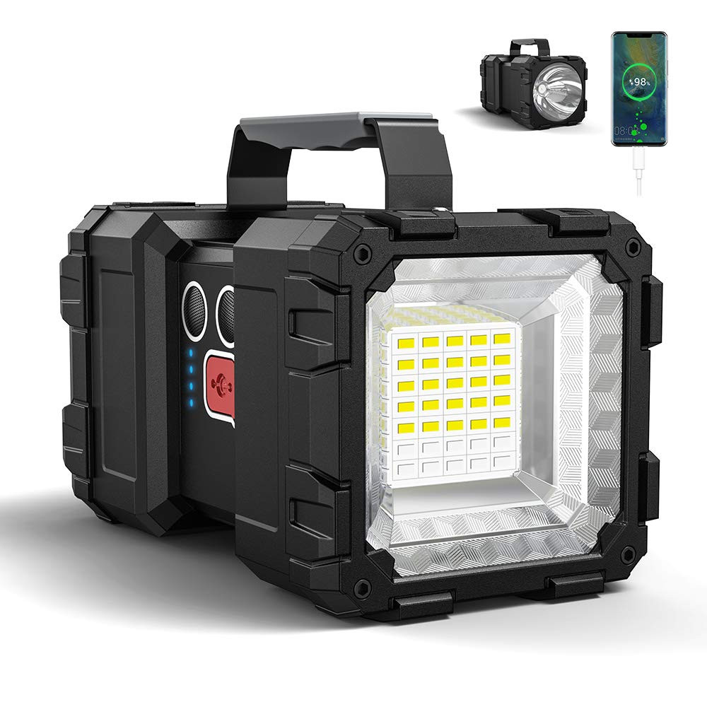 Bright Rechargeable Flashlight, Portable Handheld Spotlight Searchlight 10000...
