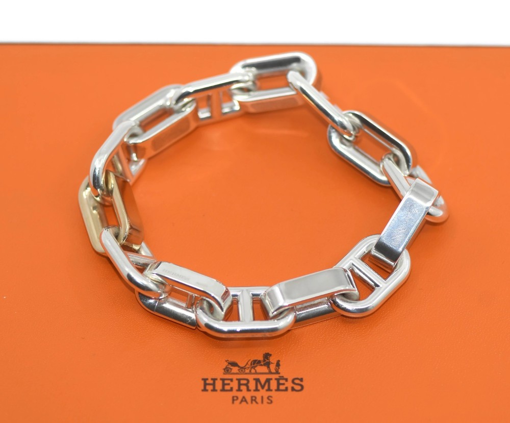 Hermes Horace GM Sterling Silver Bracelet