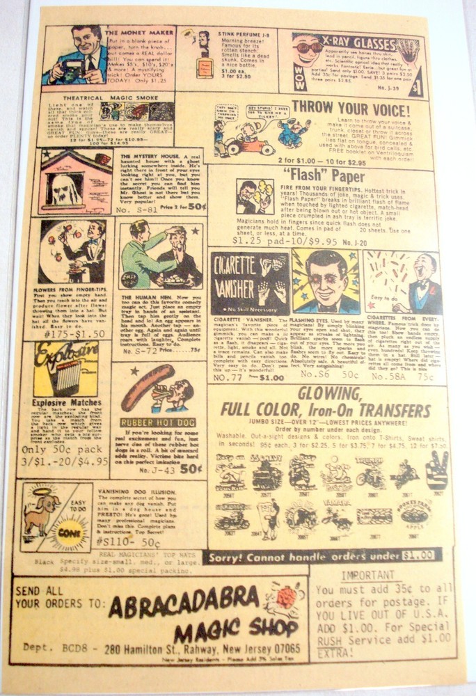 1975 Color Ad Abracadabra Magic Shop Tricks and Gimmicks, Rahway, N.J.-image
