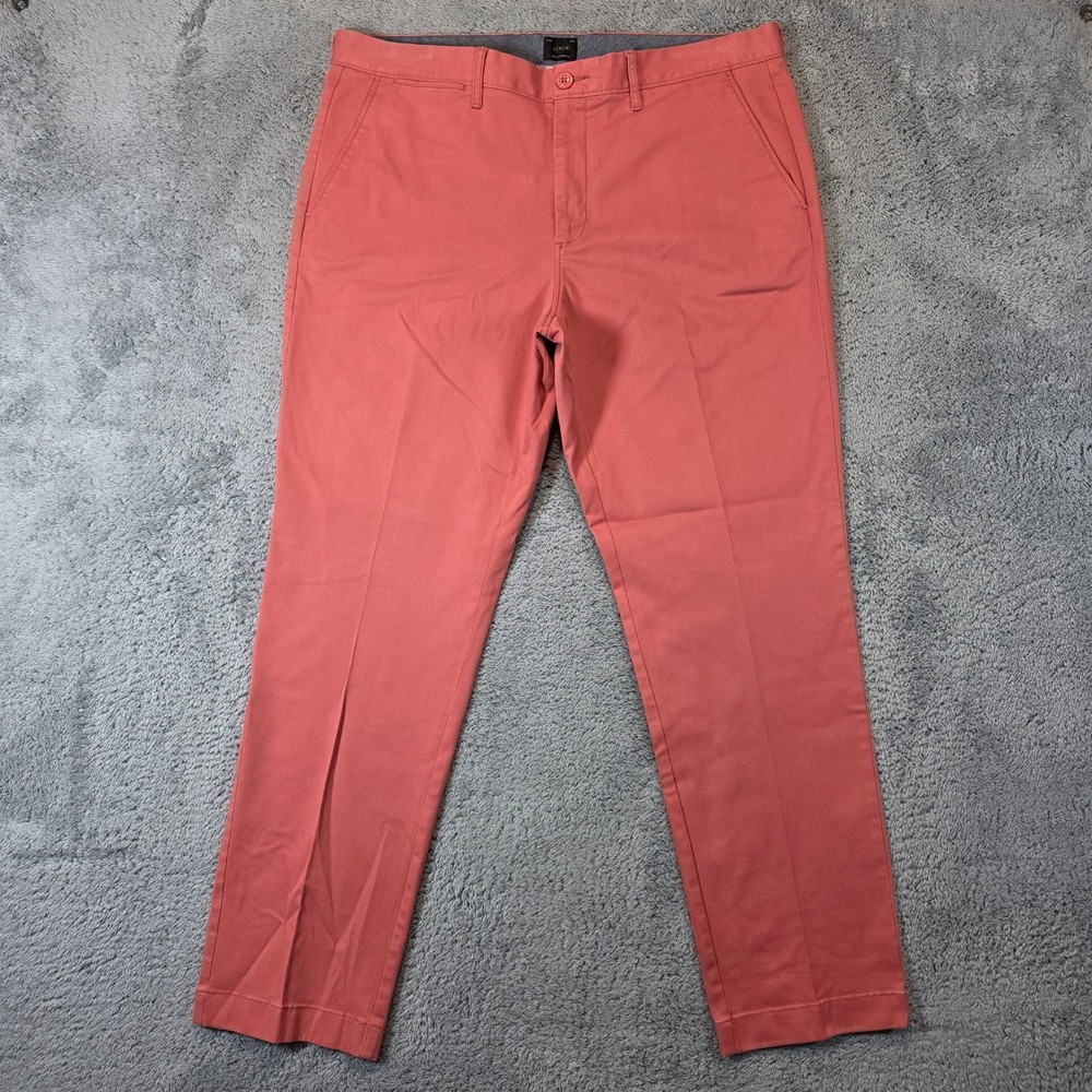 J Crew 770 Straight Pants Mens 36x30 Salmon Pink Chinos Stretch Cotton Casual