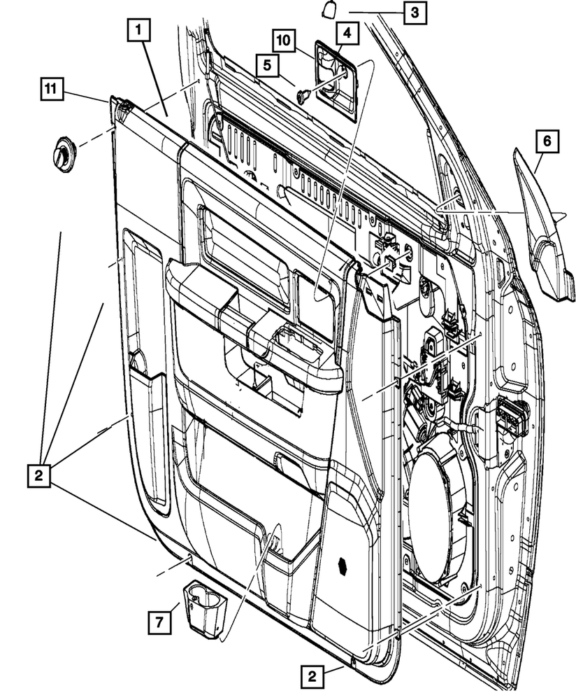 Genuine Mopar Front Door Trim Panel Left 1TT092DVAC