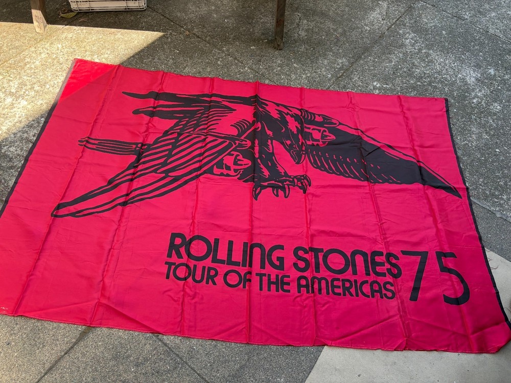 Vintage Rare Rolling Stones 1975 Tour Of The Americas Banner, 64 by 45