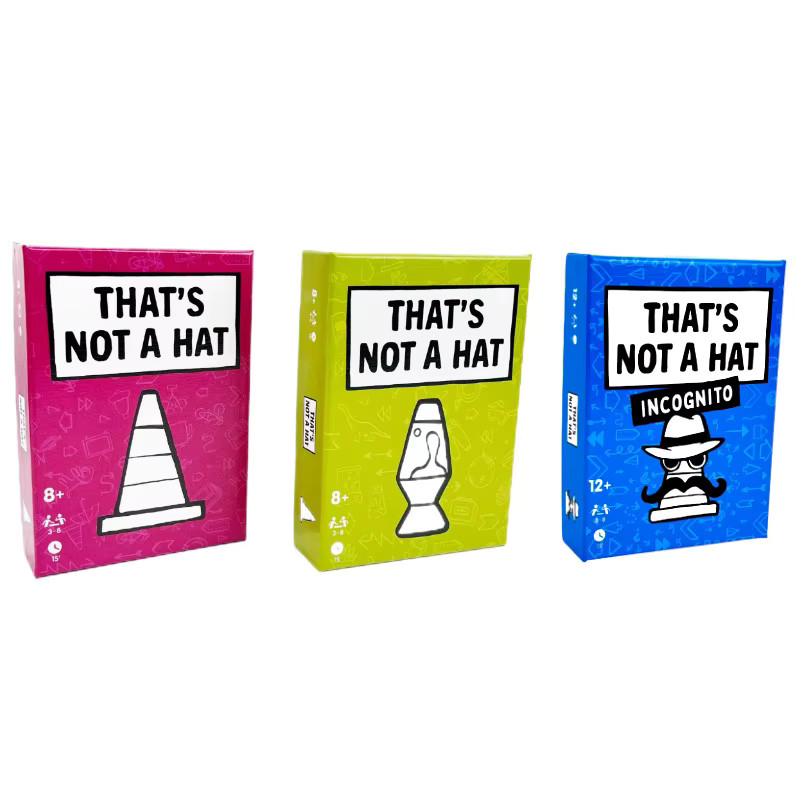3x That's Not a Hat - Fun Bluffing & Memory Party Game for All Ages Components