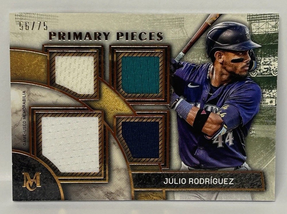 2025 Topps Museum Primary Pieces Julio Rodriguez Quad Relics /75