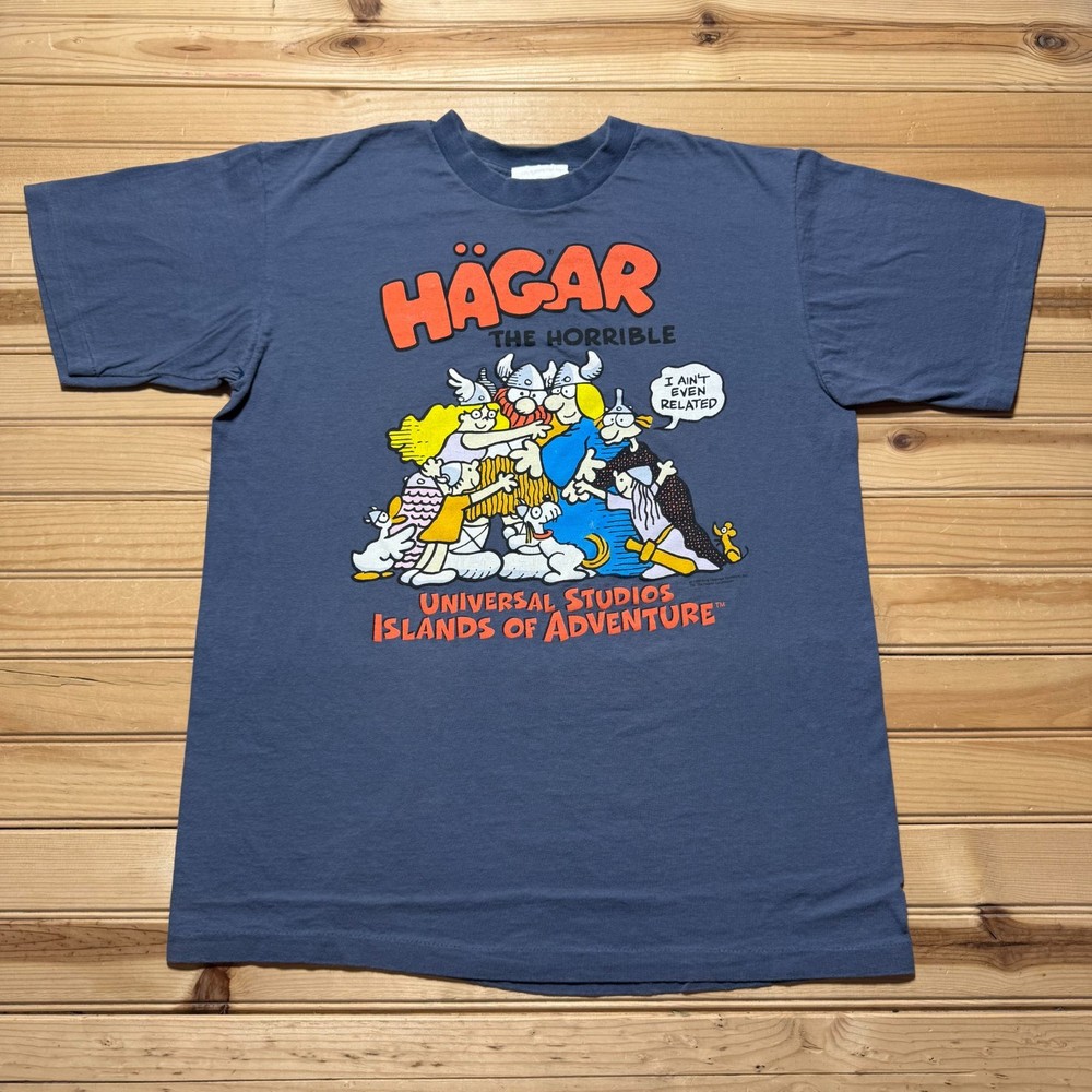 Vintage 90s Hagar the Horrible Universal Studios Islands Adventure T-Shirt Large