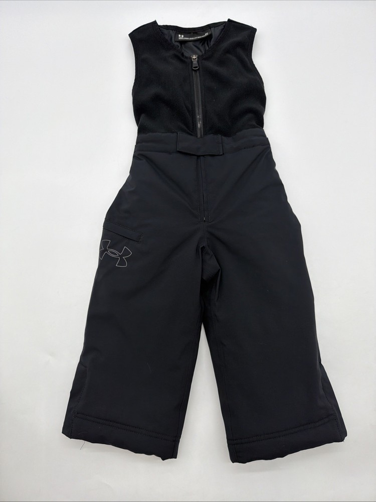Under Armour Storm Cold Gear Overall Girls Size 2Y Black Logo Zip Snap.#41085