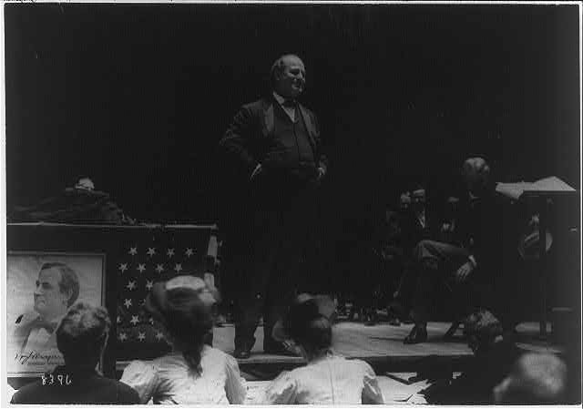Photo:William Jennings Bryan 1908 Stage Speech Crowd Portrait