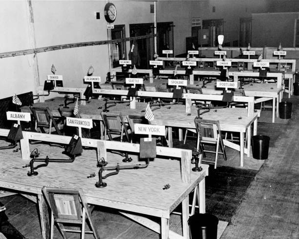 Telegraph stations for political writers at the Republican Nationa .. Old Photo