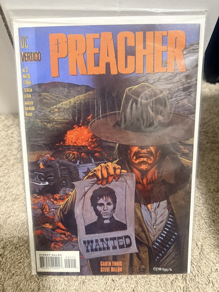 Preacher #2 NM- 1995 1st Appearance of Arseface DC Comics