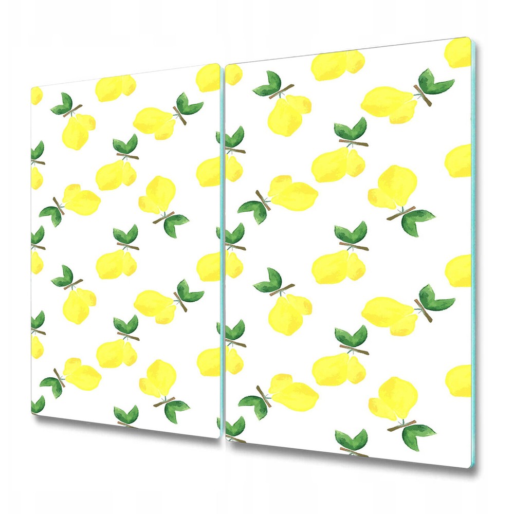 Glass Chopping Board Lemon Watercolour yellow vibrant fruit floral 2x30x52
