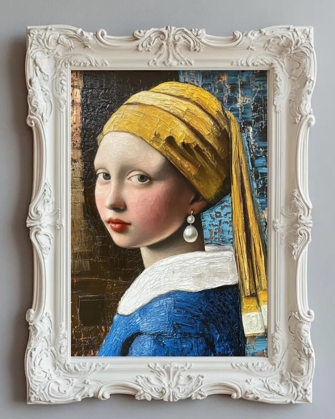 Abstract Painting Girl with a pearl earring Johannes Vermeer Art Digital Instant-image