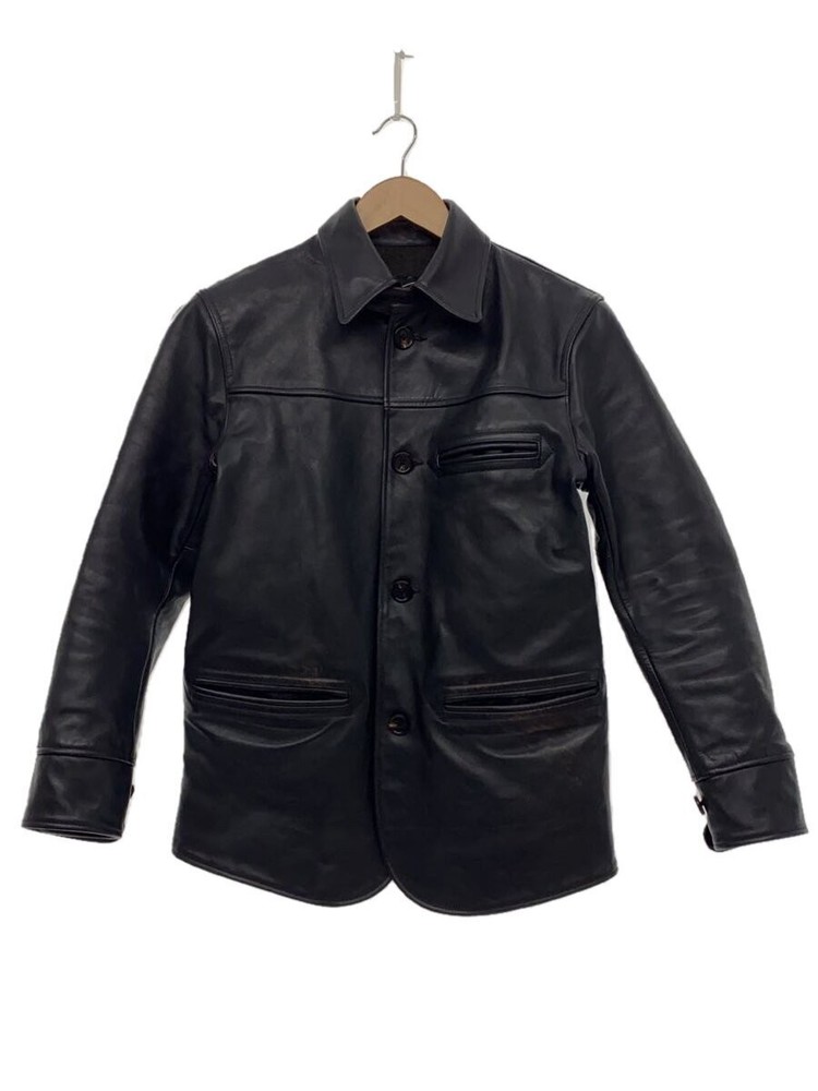 Men's Brown Plain Horse Leather Blouson Jacket Size S 173