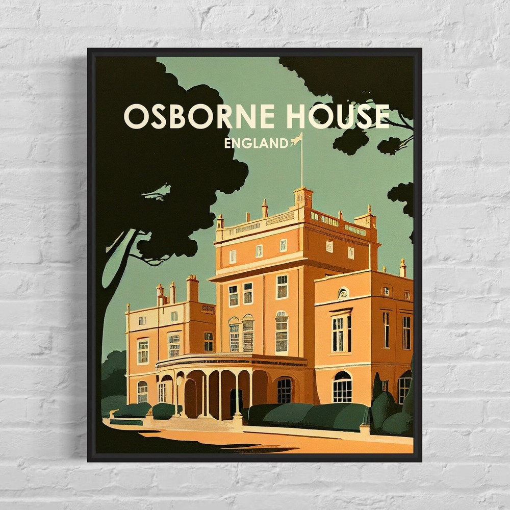 Osborne House England Retro Art Print Osborne House England Wall Art