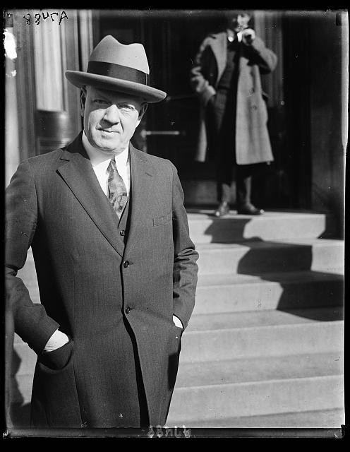 Photo:1923 Man in Suit and Hat on Steps Black and White Portrait