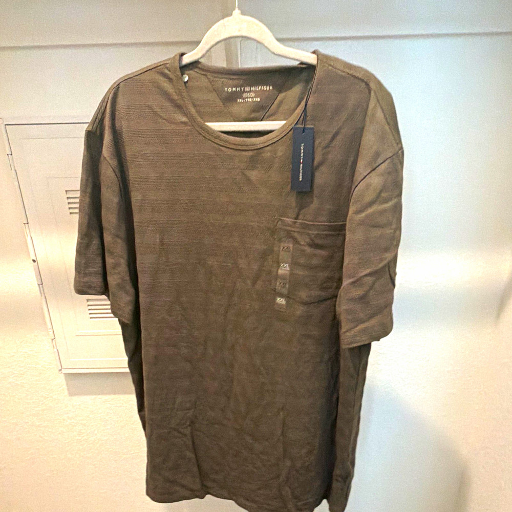 Tommy Hilfiger Men's Gray Crew Neck Short Sleeve Pocket Logo T-Shirt XXL