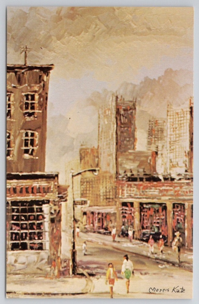 Morris Katz West 8th Street NYC Palette Knife Art Postcard New York City