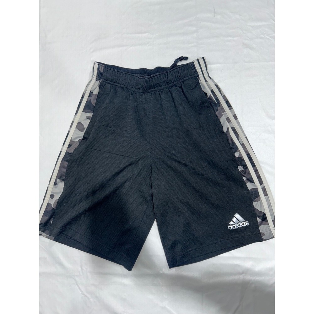 Adidas Climalite Mens Mesh Athletic Shorts Black Grey Camo Stripe Size Medium