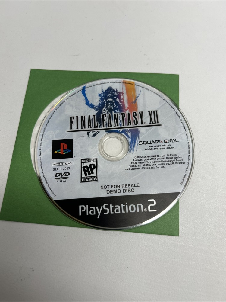 Final Fantasy XII (Demo Edition) (Sony PlayStation 2, 2005) DISC WORKING TESTED