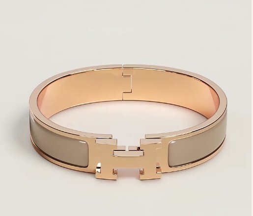 New Hermes Clic Clac GM Bracelet in Marron Glace Brown
