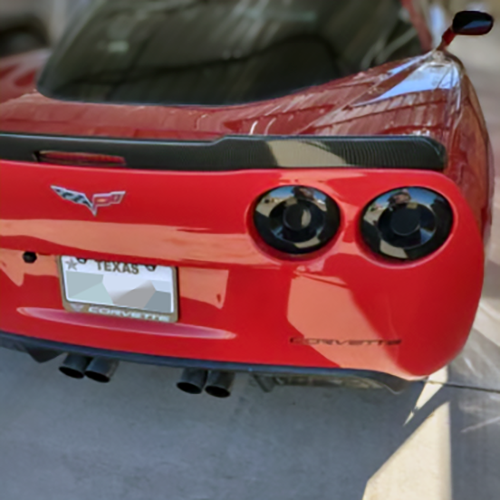 VINYL: 2005-2013 Corvette C6 GLOSS BLACK Letters REAR + DASH Bumper Emblem
