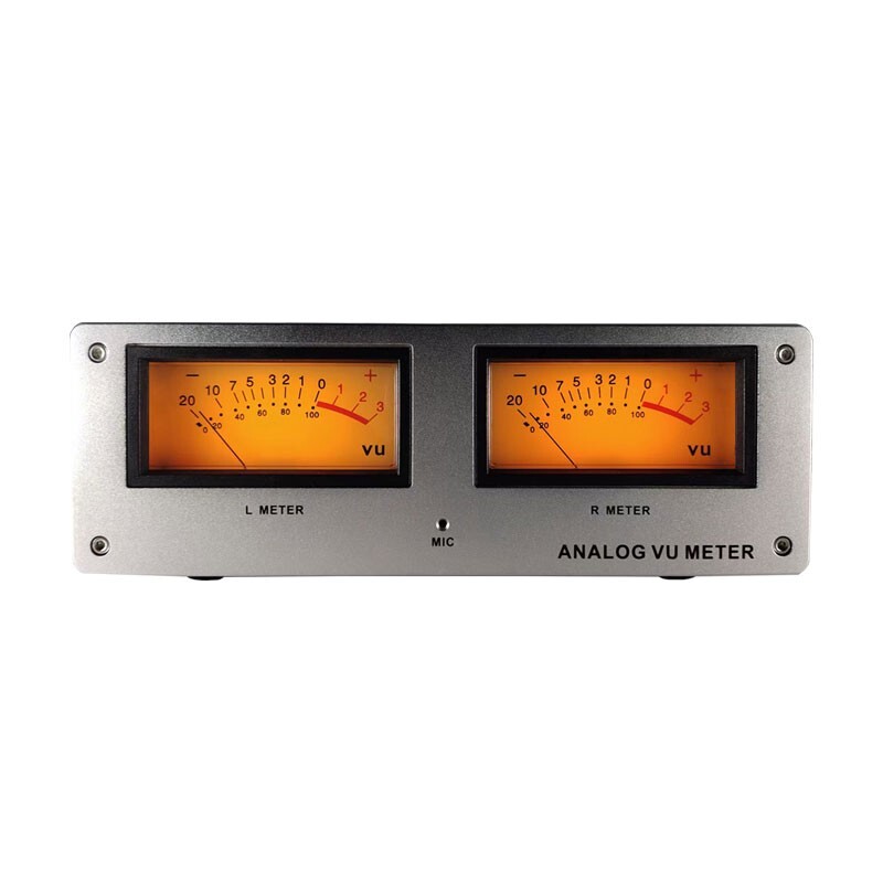 MIC-73 Voice Control Analog VU Meter Square Design w/ LED Warm Backlight Panel