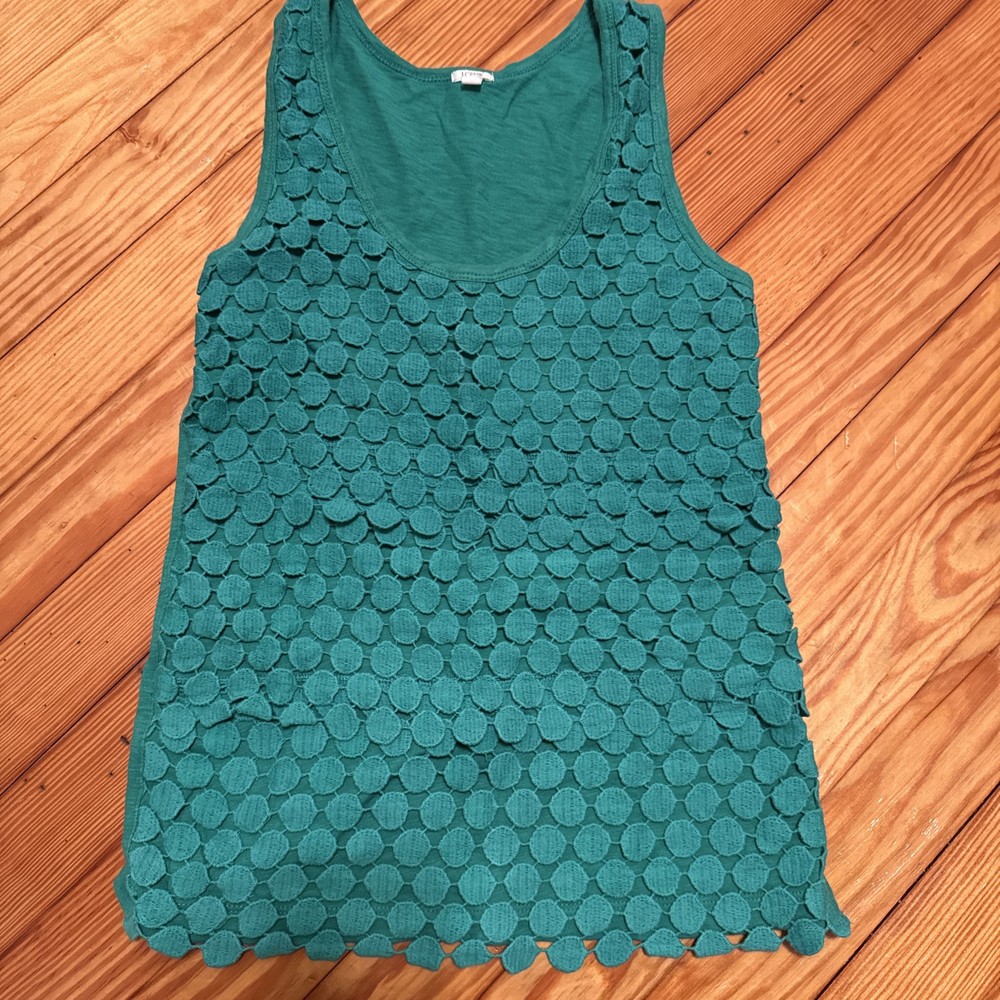 J.CREW Women's Green Cotton Tank Top Size XXS