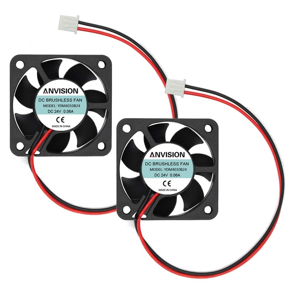 ANVISION 2-Pack DC 24V 40mm x 10mm Brushless Cooling Fan, Dual Ball Bearing,...