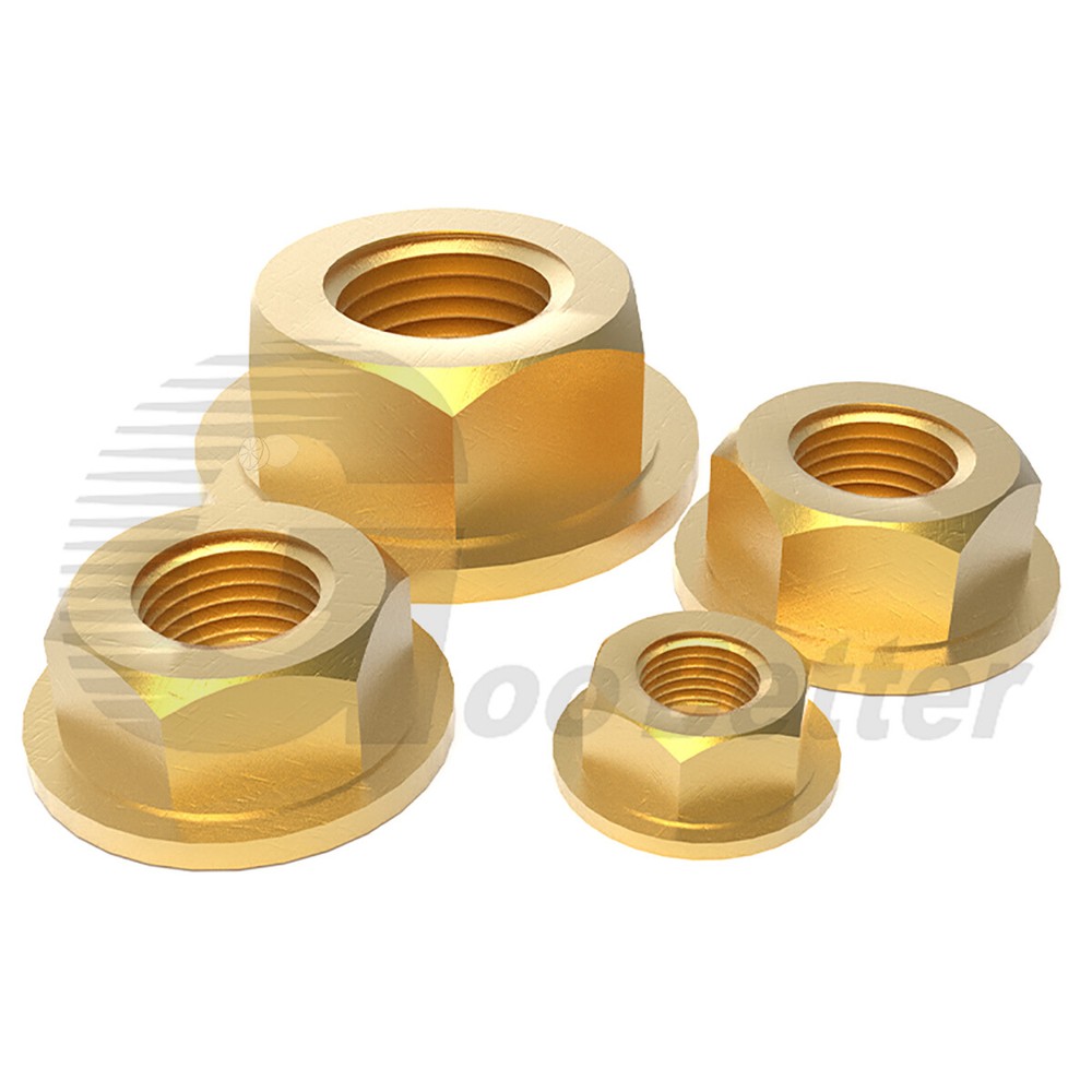 Brass Flange Nuts Hexagon Flanged Nut M4 M5 M6 M8 M10 M12 Coarse / Fine Thread