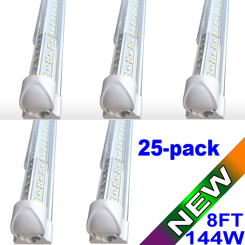 144w 8 foot led shop lights led Strip Lights 25PC Cold White LED Garage Lights