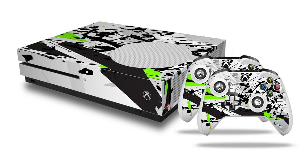 Skin for XBOX One S Console Controller Baja 0018 Lime Green Vinyl Decal