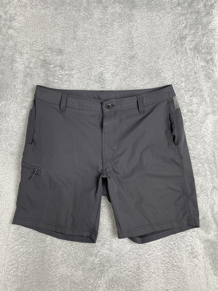 Kuhl Shorts Mens 35* Gray Hiking Quick Dry Lightweight Zip Pocket 10 Inseam