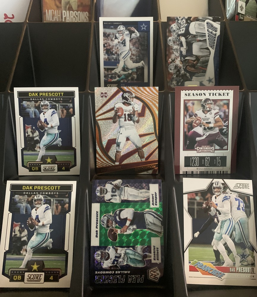 Dak Prescott 8 Card Lot Panini Score Mosaic Prizm Revolution Dallas Cowboys Star