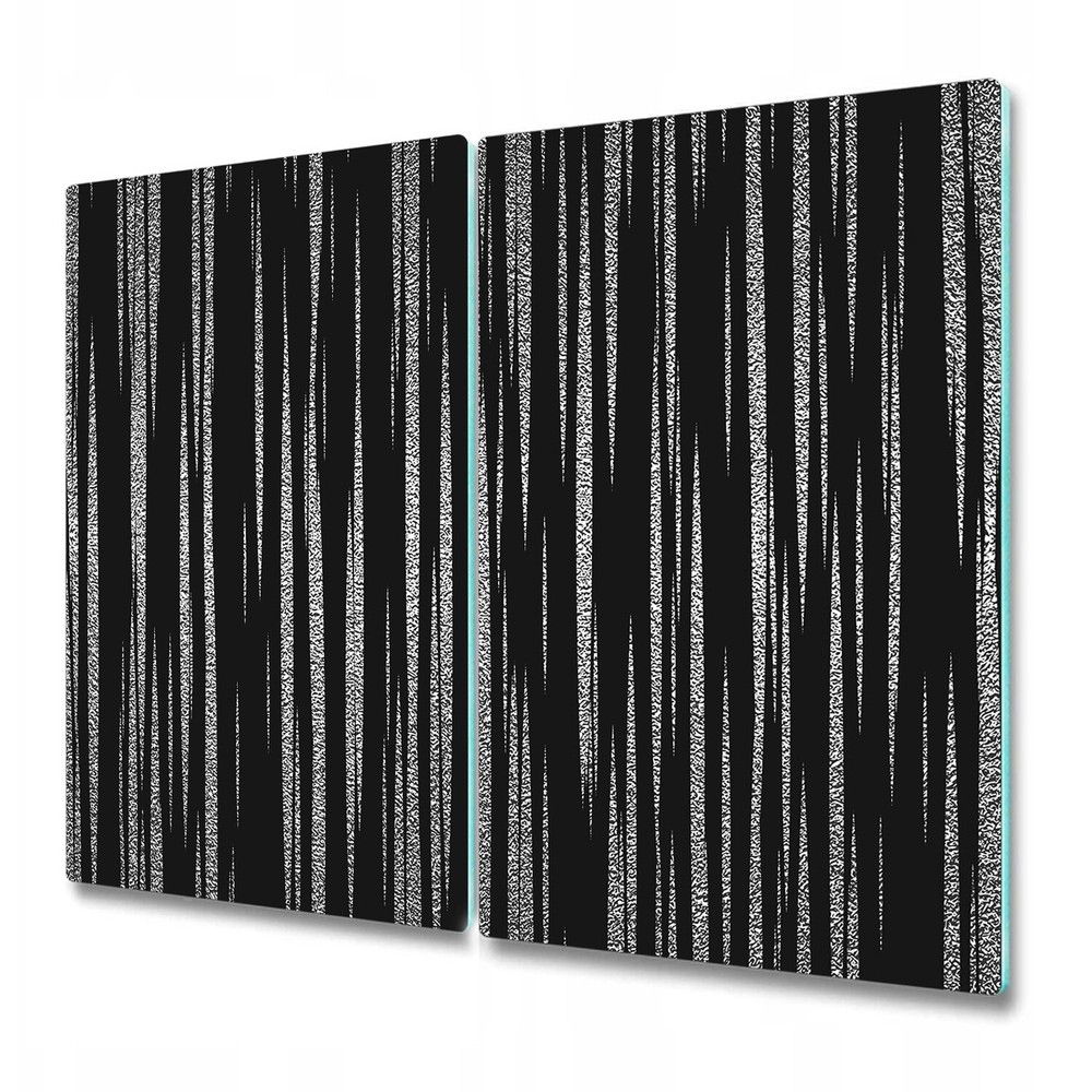 Glass Induction Ceramic Hob Cover Abstract metallic black and grey design