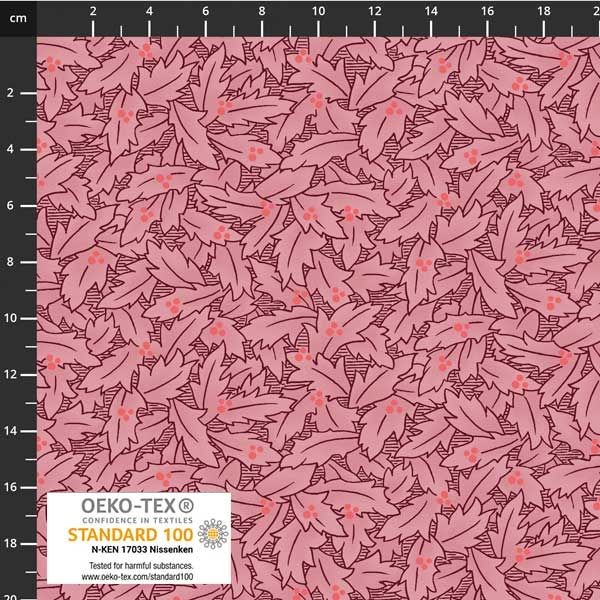 Stof European Quilting Colour Rhythm Graphic Leaves Rose Cotton Fabric By Yd