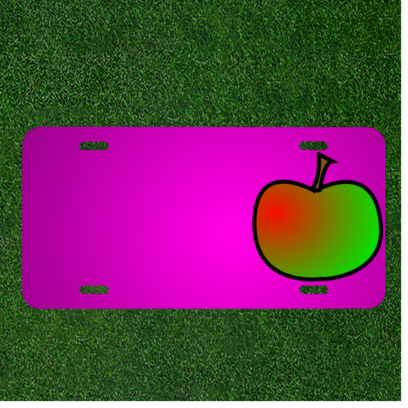 Custom Apple Green Red Fruit Car License Plate with Personalized Names