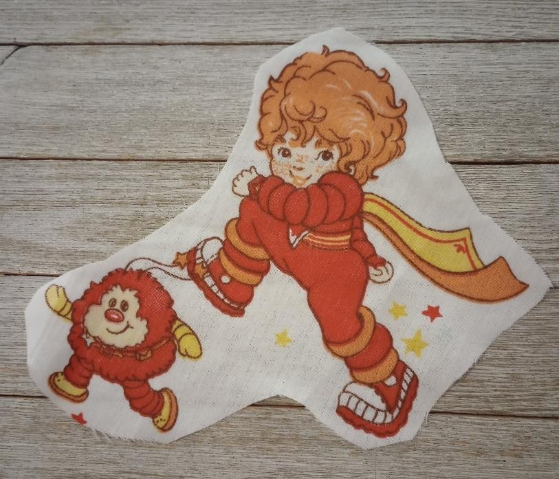 rainbow brite red butler fun fabric scrap piece 8 by 6 inch 1pc
