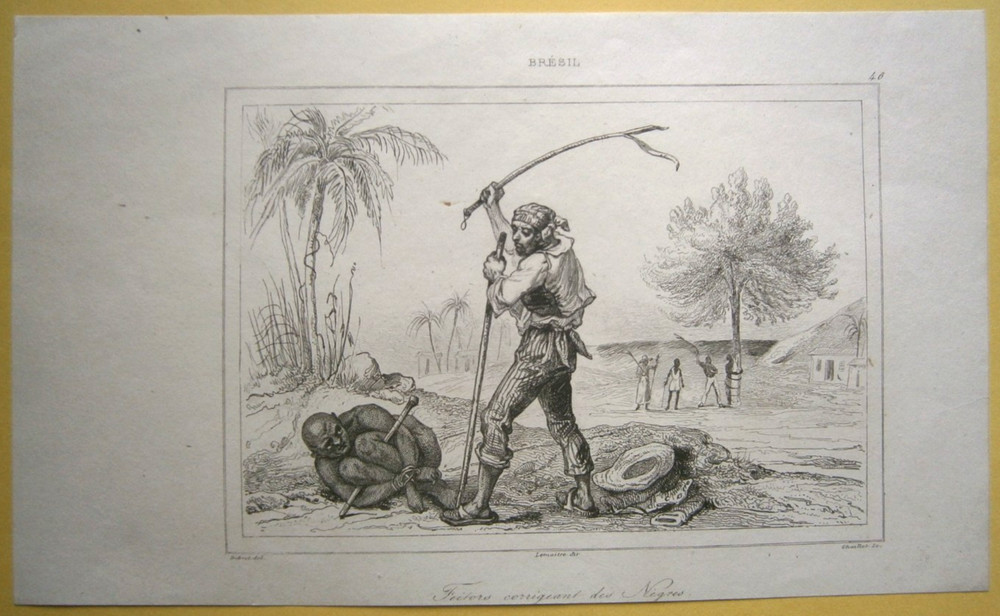 1837 print BRAZIL: OVERSEER PUNISHING BLACK SLAVE, #46