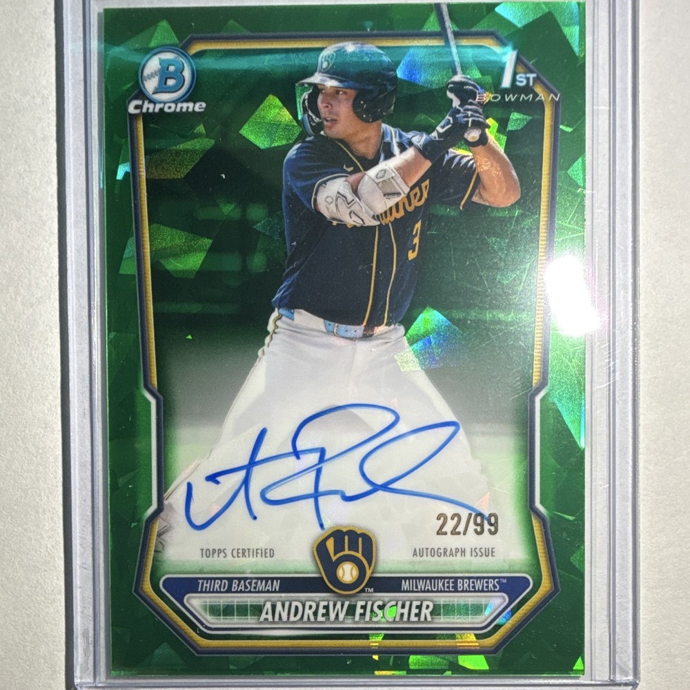 Topps 2026 Bowman Sapphire Andrew Fischer Brewers Green Auto /99 BSPA-AF
