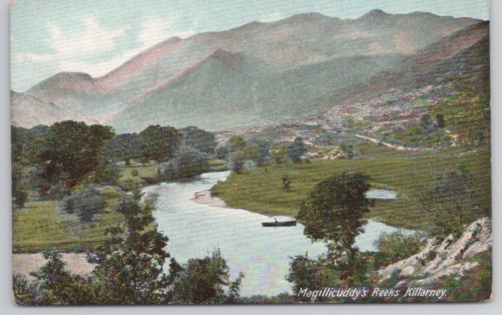 Vintage Macgillycuddy's Reeks Killarney Ireland River Scenic Postcard Lawrence