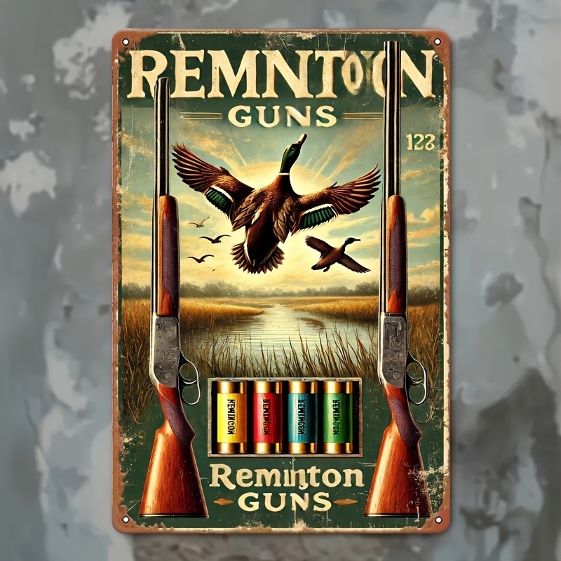 Tin Metal Sign Remington Vintage Ad Style Wall Art Decor 8x12