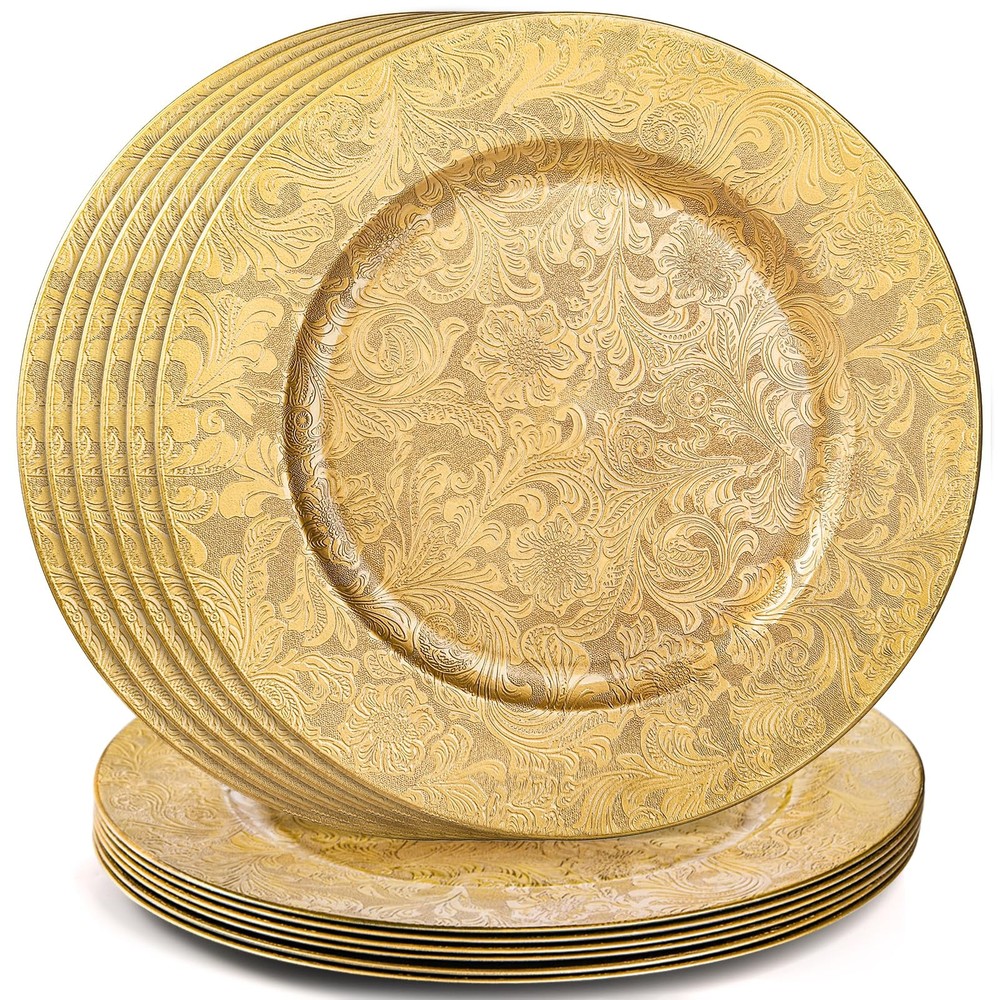12 Pack Gold Charger Plates, 13
