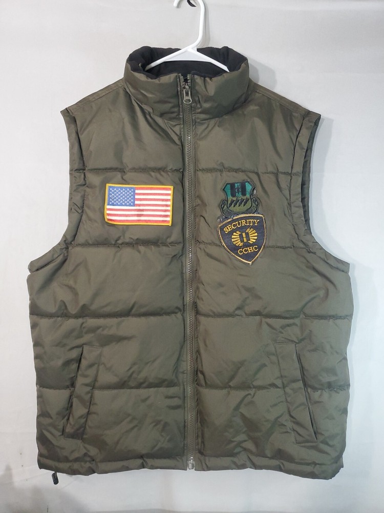 Vintage AKADEMICKS Vest Men's Size 3XL Puffer Olive Full Zip Old Skool 90s