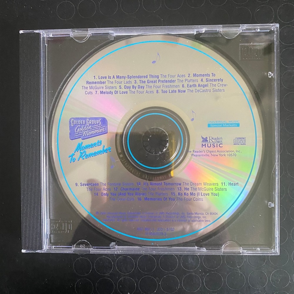 Various Artists – Moments To Remember CD 2003 Pop Doo-Wop Universal Music