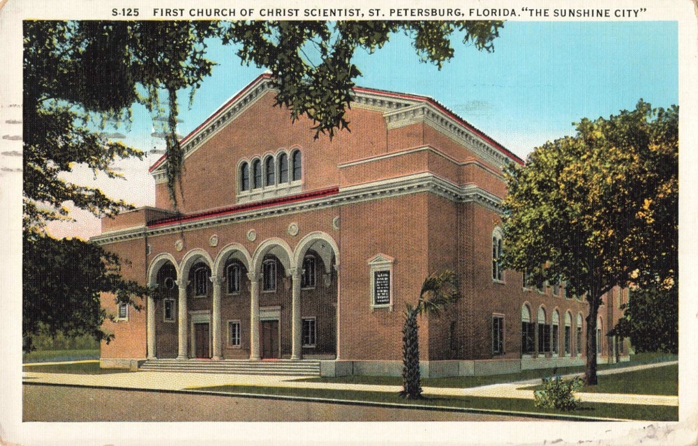 St Petersburg Florida, First Church of Christ Scientist, Vintage Postcard
