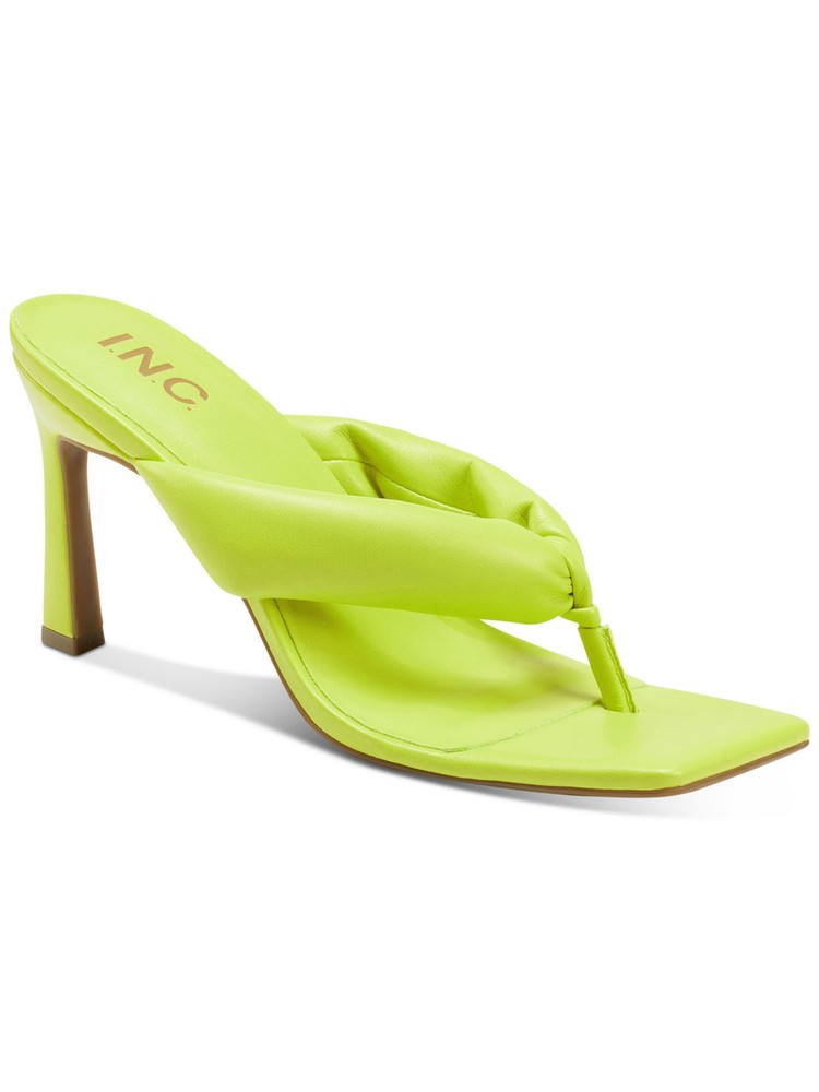 INC Womens Yellow Puffed Straps Sagee Toe Stiletto Slip On Thong Sandals 6 M