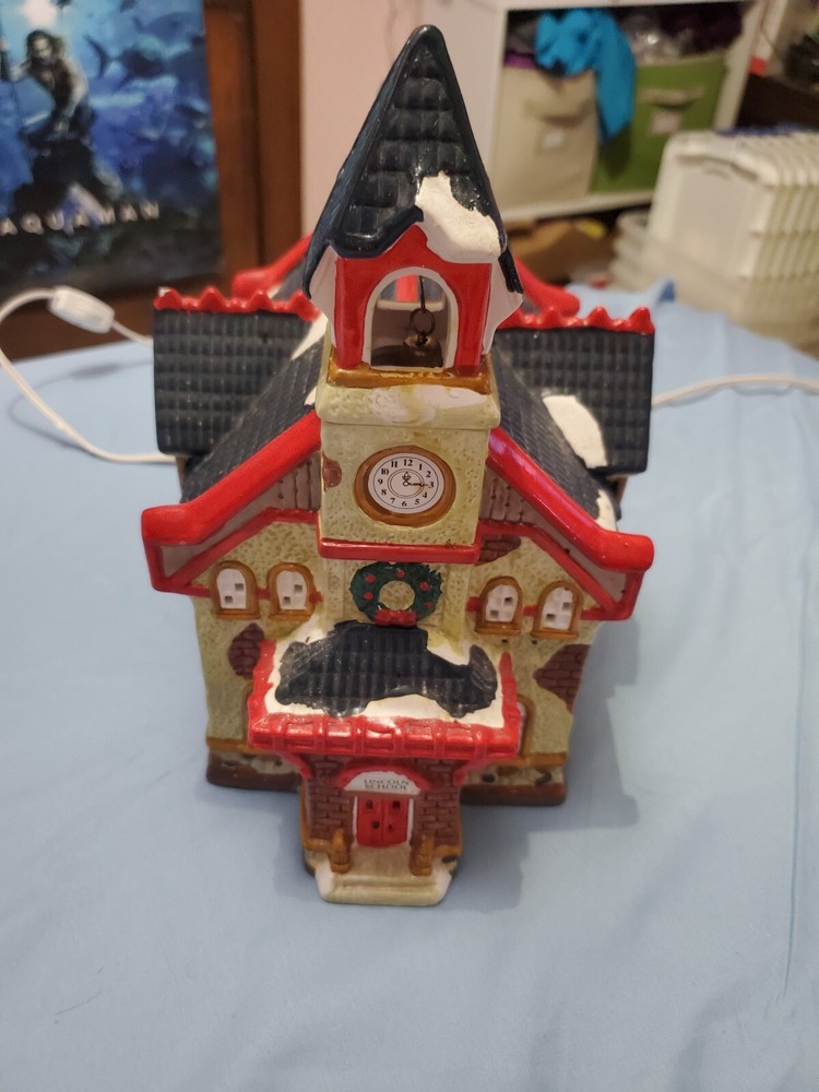 Santa's Best® Christmas In Vermont™ Lincoln School Hand-Painted and Lighted