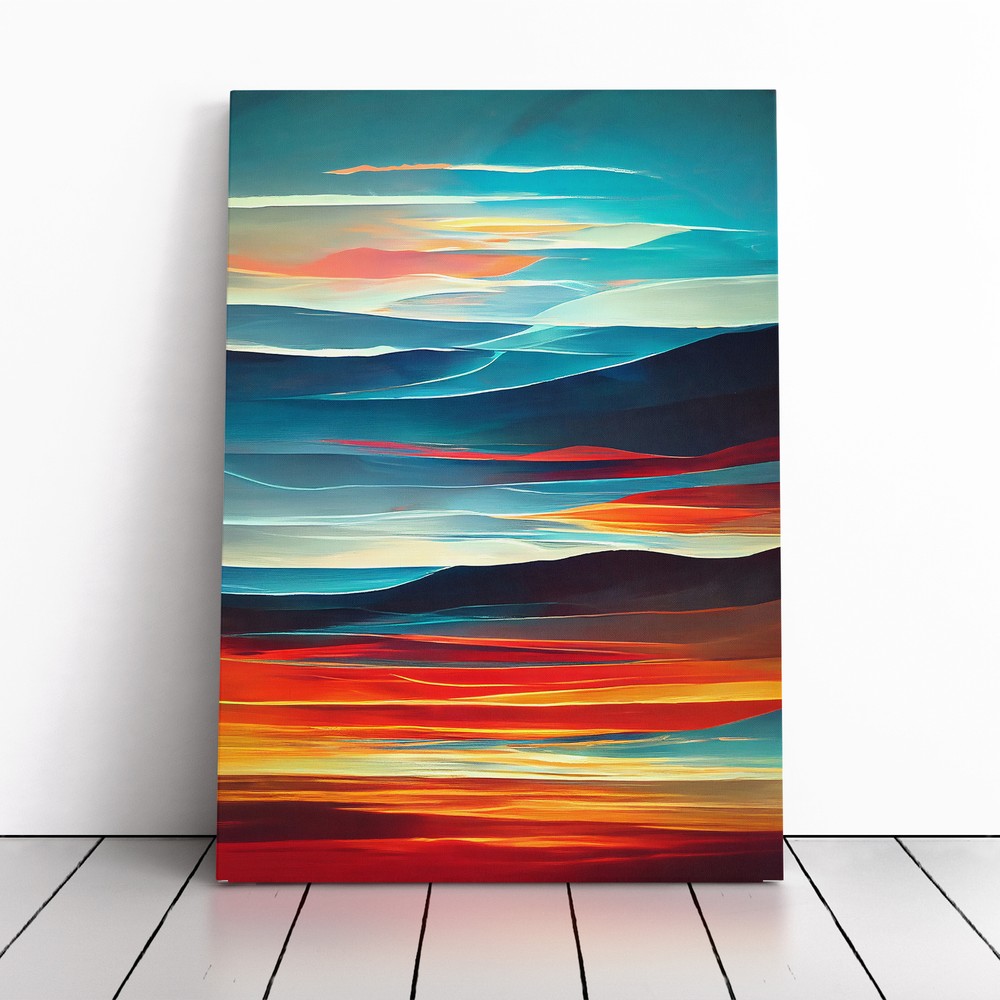 Sunset Abstract Art No.1 Canvas Wall Art Print Framed Picture Decor Dining Room