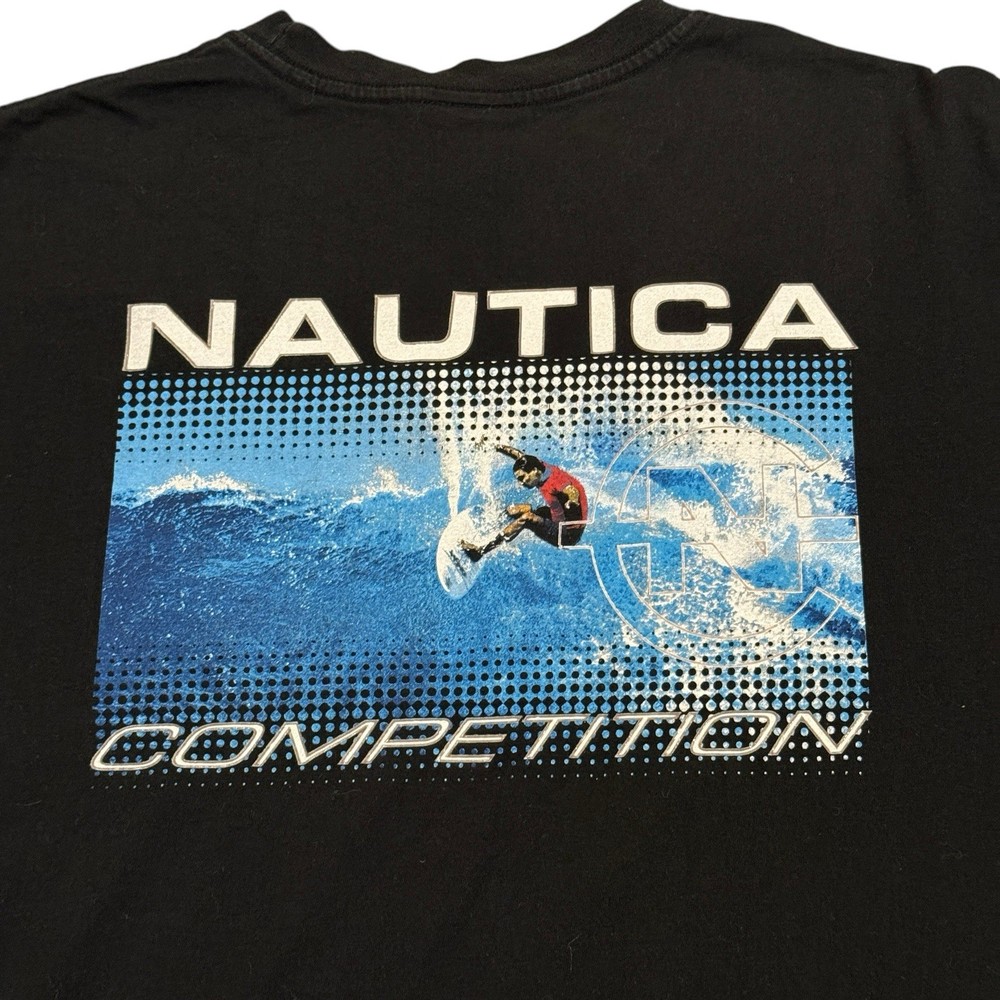Vintage Y2K Nautica Competition Shirt Mens XL Blue 90s Surf Surfing Sailing Tee