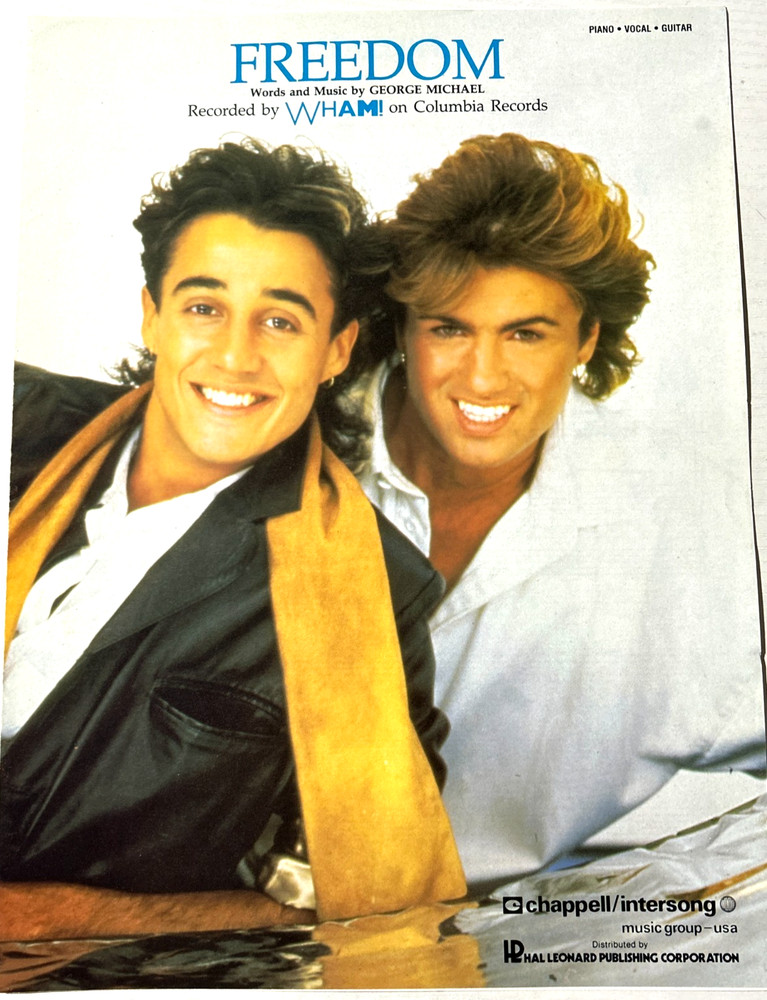 wham freedom vintage sheet music piano guitar
