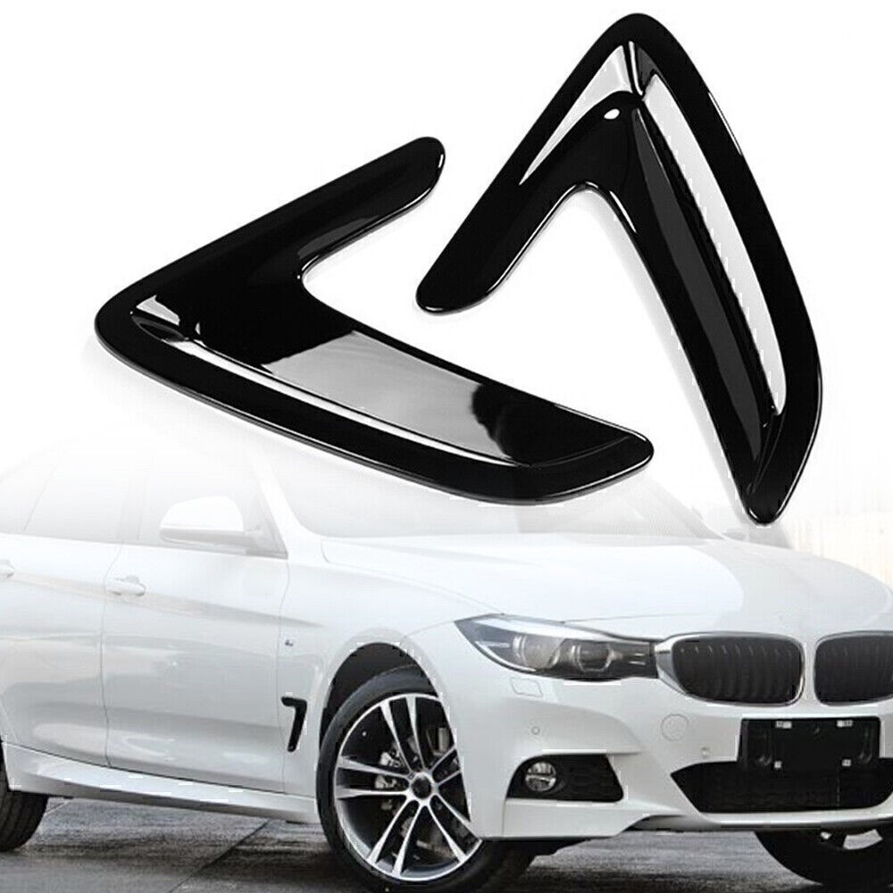 2x Side Body Marker Fender Air Wing Vent Trim For BMW 3 Series GT 13-17 Black GZ